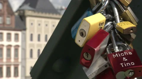 Lockers symbolizing love forever Stock Footage 34301392