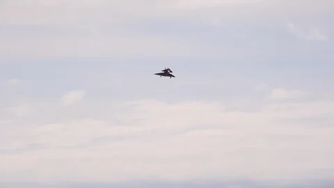 Lockheed 37 Military jet flying low and fast England UK 4K Stock Footage 115962713