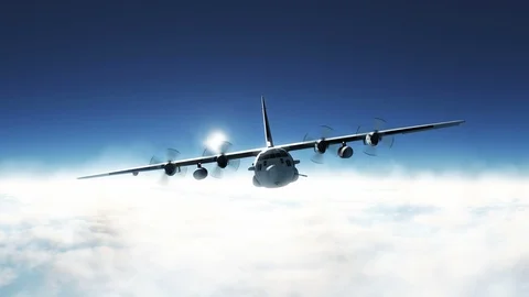 Lockheed C-130 Hercules 4K Stock Footage