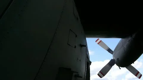 Lockheed C-130 Hercules. Detail. Camera move. Stock Footage 12035894