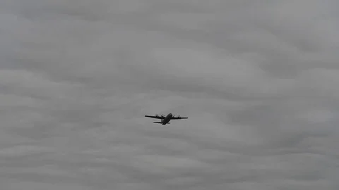 Lockheed C-130 Hercules drop cargo with parachute - 2017 Stock Footage 92305019