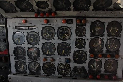 Lockheed Constellation Airforce One Cockpit 1 Stock Photos