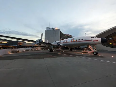 Lockheed Constellation plane, known as The Connie seen from JFK Airport Stock Photos