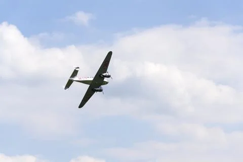 Lockheed Electra 10A vintage airplane flying Stock Photos