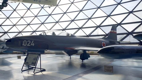Lockheed IT-33A 1LO Shooting Star T-Bird, subsonic American airplane, profile Stock-Footage 87390783