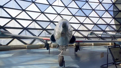 Lockheed IT-33A 1LO Shooting Star T-Bird, subsonic American airplane, Belgrade Stock Footage 87391327