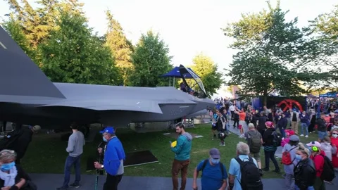 Lockheed Martin F-35 exhibition on the Kaivopuisto Air Show Stock Footage 168200879