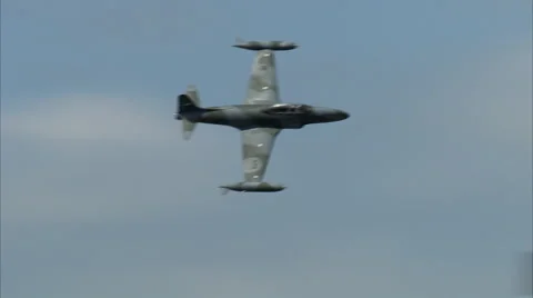 Lockheed T-33 Shooting Star Fly By Stock Footage 41779805