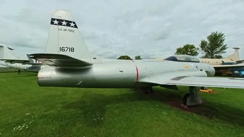 Lockheed T-33 shooting star military airplane Stock Footage 240828852