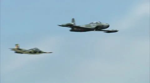 Lockheed T-33 Slow Fly By Stock Footage 41779931