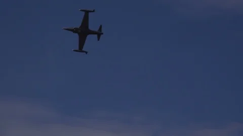 The Lockheed T33 Shooting Star is a subsonic American jet trainer UK 4K Stock-Footage 115947079