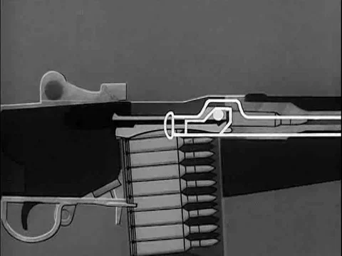 The locking and firing steps of the Cycle of Functioning of an M14 Rifle are 動画素材 75418338