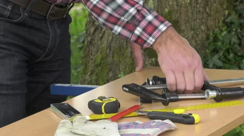 Locking a melamine panel with a piston clamp Stock Footage 63505661