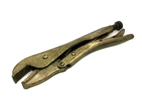 Locking Pliers isolated on white background Stock Photos