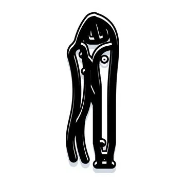 Locking pliers or vise grip tool outline drawing Stock Illustration