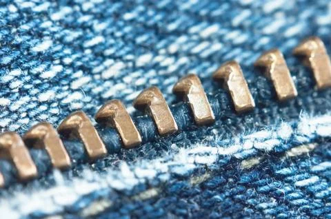 Locking zipper on jeans Stock Photos