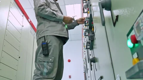 Lockout Tagout Electrical Isolation Procedure Before Industrial Maintenance Stock Footage 337941702