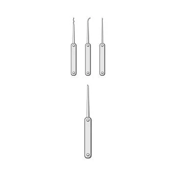 Lockpicking tools allowing unauthorized access or security bypass Stock Illustration