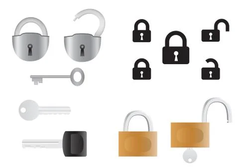 Locks and keys Illustrazione stock