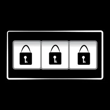 Locks on black background Stock Illustration