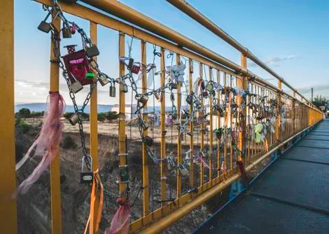 Locks on bridge Stock Photos