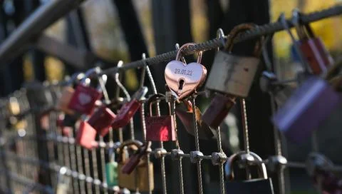 Locks on the bridge Stock Photos
