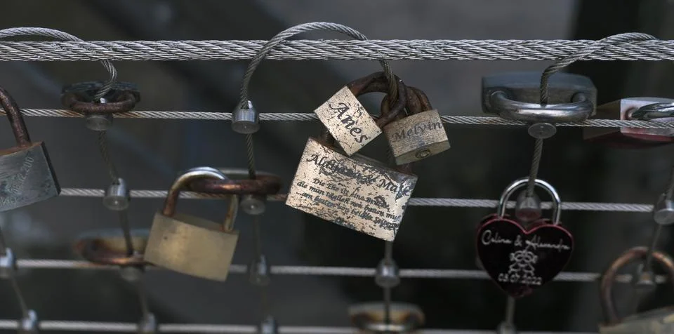 Locks on the bridge Stock Photos