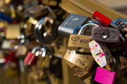 Locks on Bridge in Prague, Czech Republi Stock Photos