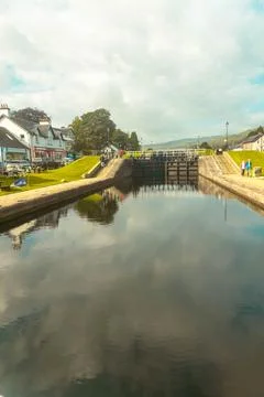 Locks on the Caledonian Canal Foto stock