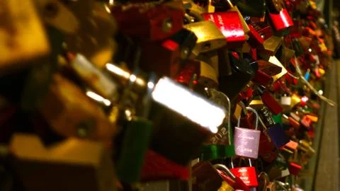 Locks close up, romantic symbol, background Stock Photos