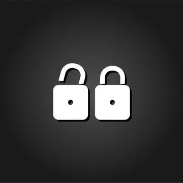 Locks icon flat Stock Illustration