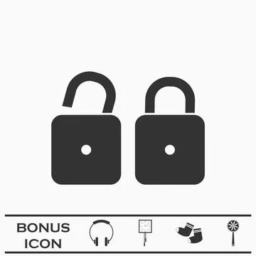 Locks icon flat Stock Illustration