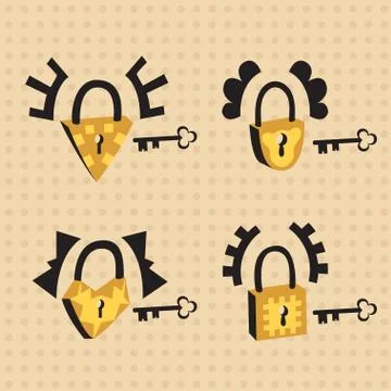 Locks with keys Illustrazione stock