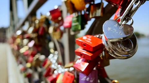 Locks. locked. love romantic couple. togetherness. promises. memories Stock Footage 40472465