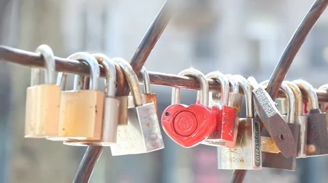 Locks of lovers Stock Footage 61133873