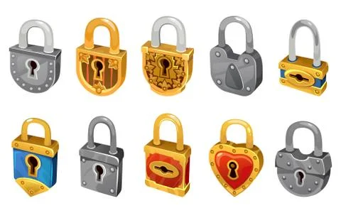 Locks set isolated on white background Stock-Illustration