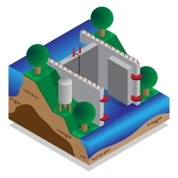 Locks water. Stock Illustration