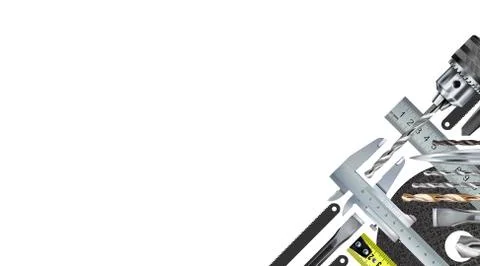 Locksmith decorative corner composition on theme of craft hand work Stock Illustration