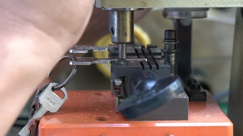 Locksmith Duplicating A Door Lock Stock Footage 201511919