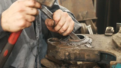 Locksmith at the factory Stock Footage 100348690