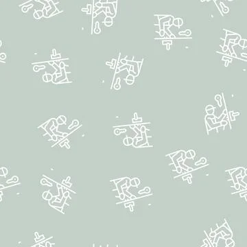 Locksmith repairing line seamless pattern Stock Illustration