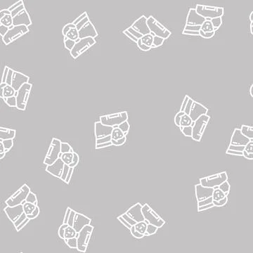 Locksmith repairman line vector seamless pattern Stock Illustration