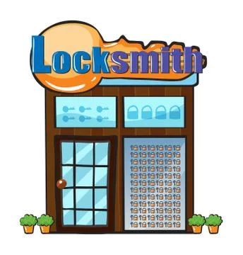 A locksmith shop Stock Illustration