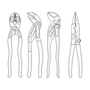 Locksmith tools icons Stock Illustration