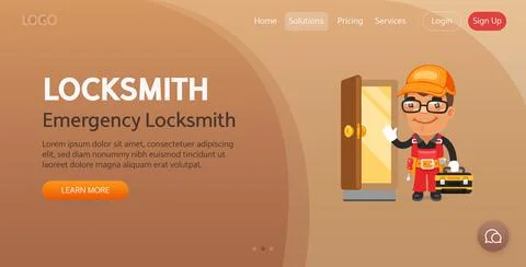 Locksmith Website Template Stock Illustration