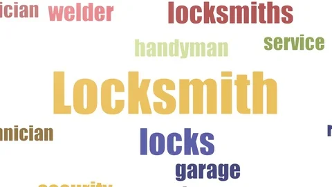 Locksmith Word Cloud Animated On White Background 스톡 동영상 107242058