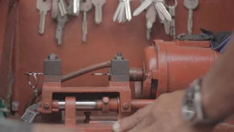 A Locksmith Working at His Stall in Sta. Mesa Manila Stock Footage 230088615
