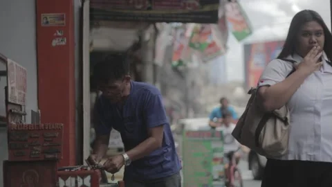 A Locksmith Working at His Stall in Sta. Mesa Manila Stock Footage 230088816