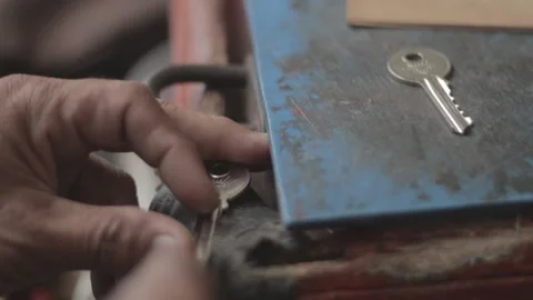 A Locksmith Working at His Stall in Sta. Mesa Manila Stock Footage 230089111