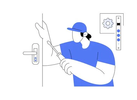 Locksmithing abstract concept vector illustration. Stock Illustration